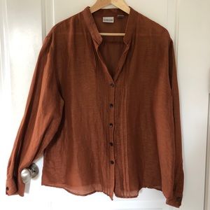 Chicos Linen/Silk Button Down